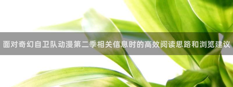 当香蕉成熟时1993:面对奇幻自卫队动漫第二季相关信息时的高效阅读思路和浏览建议配图